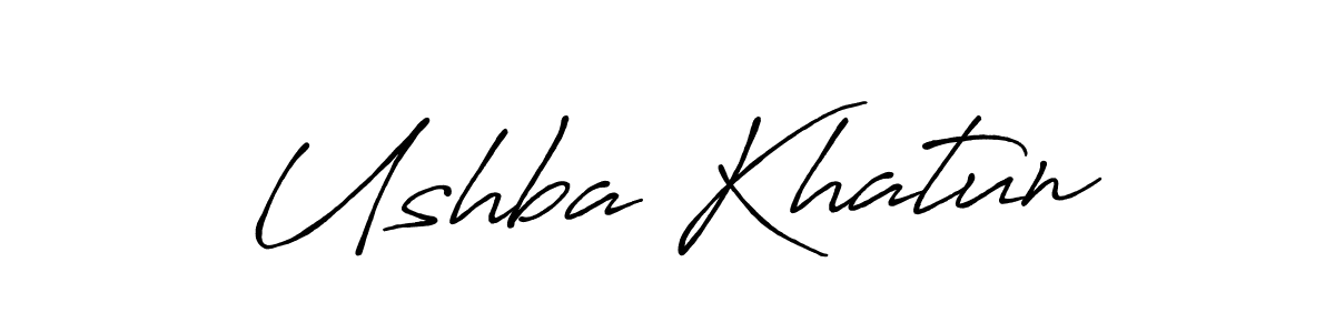 How to make Ushba Khatun name signature. Use Antro_Vectra_Bolder style for creating short signs online. This is the latest handwritten sign. Ushba Khatun signature style 7 images and pictures png
