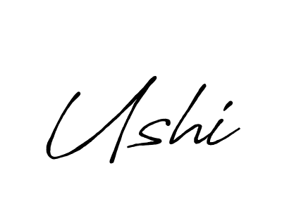 Make a beautiful signature design for name Ushi. With this signature (Antro_Vectra_Bolder) style, you can create a handwritten signature for free. Ushi signature style 7 images and pictures png