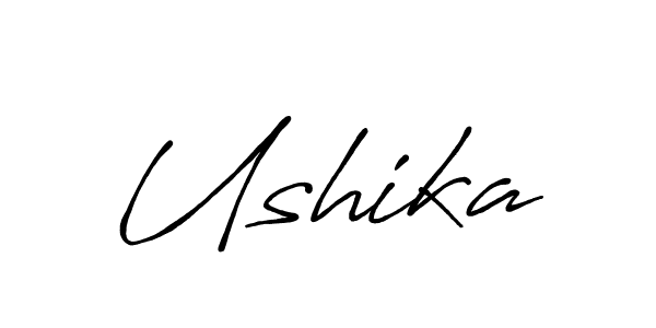 Make a beautiful signature design for name Ushika. With this signature (Antro_Vectra_Bolder) style, you can create a handwritten signature for free. Ushika signature style 7 images and pictures png