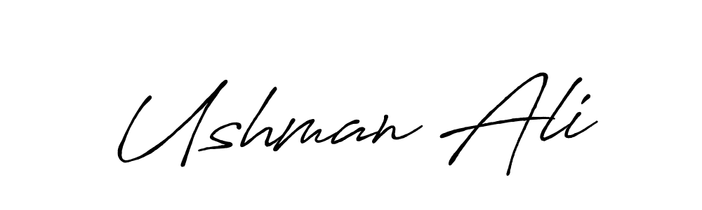 Also we have Ushman Ali name is the best signature style. Create professional handwritten signature collection using Antro_Vectra_Bolder autograph style. Ushman Ali signature style 7 images and pictures png