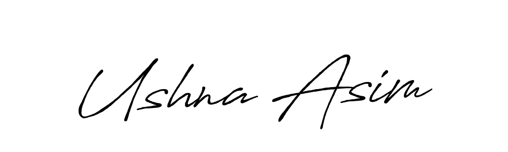 You should practise on your own different ways (Antro_Vectra_Bolder) to write your name (Ushna Asim) in signature. don't let someone else do it for you. Ushna Asim signature style 7 images and pictures png