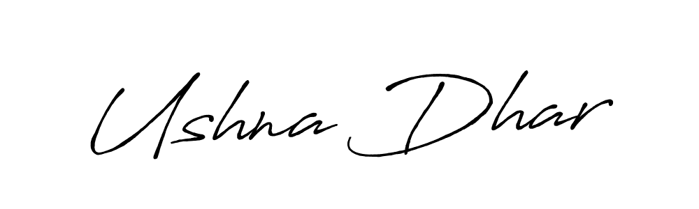 How to make Ushna Dhar name signature. Use Antro_Vectra_Bolder style for creating short signs online. This is the latest handwritten sign. Ushna Dhar signature style 7 images and pictures png