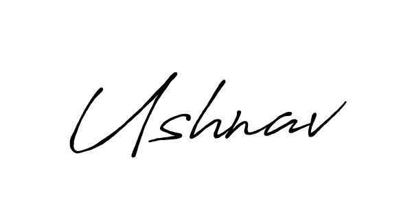 Use a signature maker to create a handwritten signature online. With this signature software, you can design (Antro_Vectra_Bolder) your own signature for name Ushnav. Ushnav signature style 7 images and pictures png