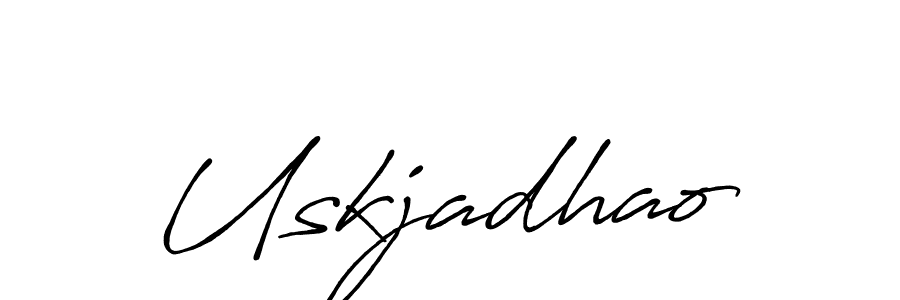 You should practise on your own different ways (Antro_Vectra_Bolder) to write your name (Uskjadhao) in signature. don't let someone else do it for you. Uskjadhao signature style 7 images and pictures png