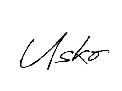 Design your own signature with our free online signature maker. With this signature software, you can create a handwritten (Antro_Vectra_Bolder) signature for name Usko. Usko signature style 7 images and pictures png