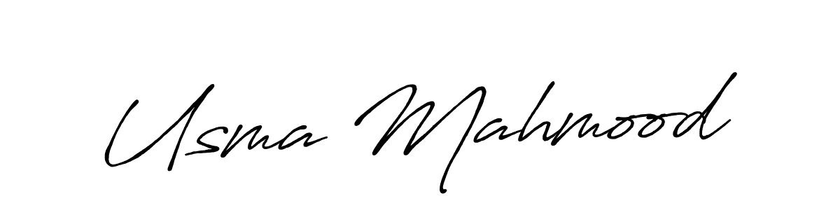 Also You can easily find your signature by using the search form. We will create Usma Mahmood name handwritten signature images for you free of cost using Antro_Vectra_Bolder sign style. Usma Mahmood signature style 7 images and pictures png