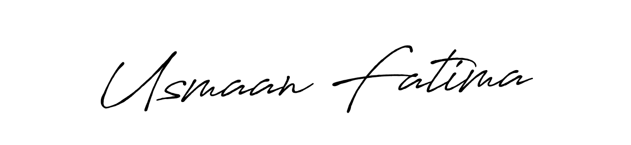 Use a signature maker to create a handwritten signature online. With this signature software, you can design (Antro_Vectra_Bolder) your own signature for name Usmaan Fatima. Usmaan Fatima signature style 7 images and pictures png