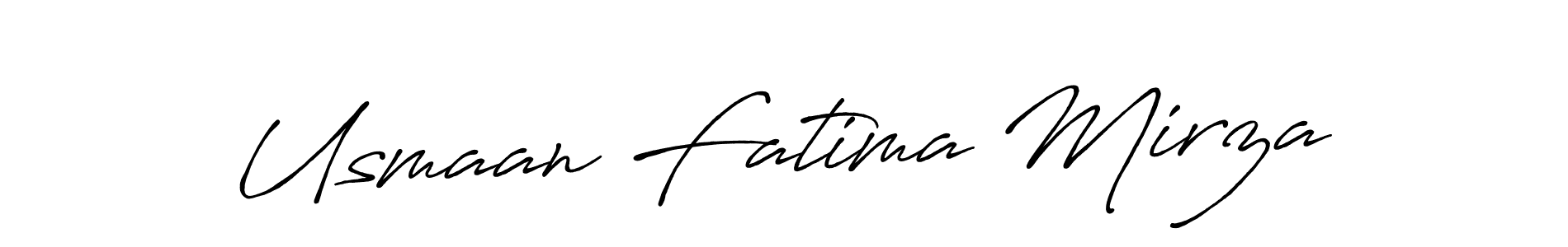 Make a beautiful signature design for name Usmaan Fatima Mirza. With this signature (Antro_Vectra_Bolder) style, you can create a handwritten signature for free. Usmaan Fatima Mirza signature style 7 images and pictures png