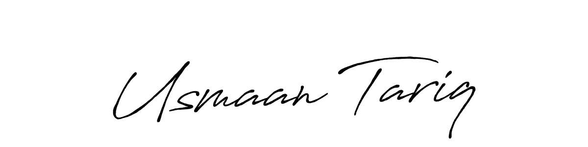 How to make Usmaan Tariq name signature. Use Antro_Vectra_Bolder style for creating short signs online. This is the latest handwritten sign. Usmaan Tariq signature style 7 images and pictures png