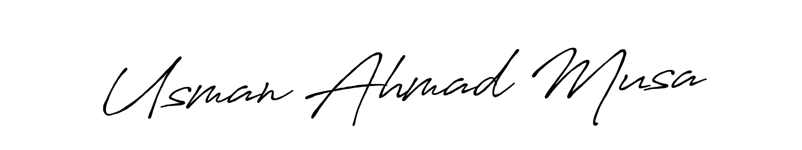 Also we have Usman Ahmad Musa name is the best signature style. Create professional handwritten signature collection using Antro_Vectra_Bolder autograph style. Usman Ahmad Musa signature style 7 images and pictures png