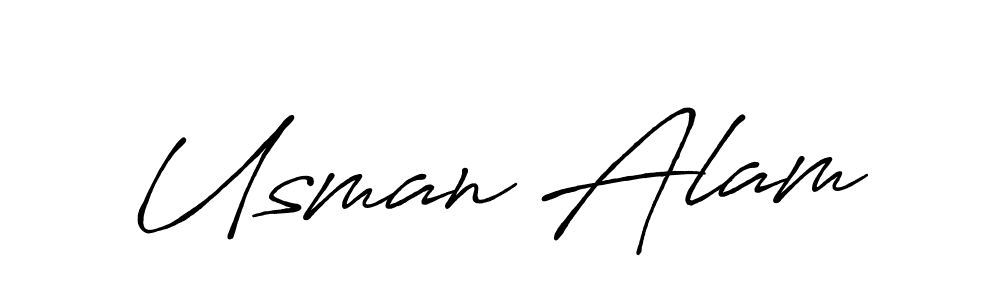 Usman Alam stylish signature style. Best Handwritten Sign (Antro_Vectra_Bolder) for my name. Handwritten Signature Collection Ideas for my name Usman Alam. Usman Alam signature style 7 images and pictures png