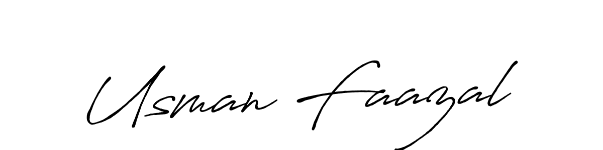 Make a beautiful signature design for name Usman Faazal. With this signature (Antro_Vectra_Bolder) style, you can create a handwritten signature for free. Usman Faazal signature style 7 images and pictures png