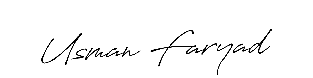 Use a signature maker to create a handwritten signature online. With this signature software, you can design (Antro_Vectra_Bolder) your own signature for name Usman Faryad. Usman Faryad signature style 7 images and pictures png