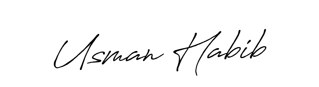 Design your own signature with our free online signature maker. With this signature software, you can create a handwritten (Antro_Vectra_Bolder) signature for name Usman Habib. Usman Habib signature style 7 images and pictures png