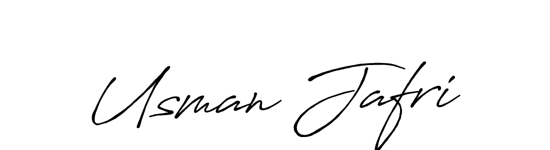 How to make Usman Jafri name signature. Use Antro_Vectra_Bolder style for creating short signs online. This is the latest handwritten sign. Usman Jafri signature style 7 images and pictures png