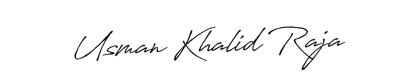 How to make Usman Khalid Raja name signature. Use Antro_Vectra_Bolder style for creating short signs online. This is the latest handwritten sign. Usman Khalid Raja signature style 7 images and pictures png