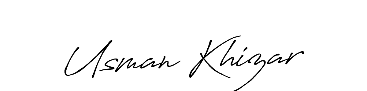 Create a beautiful signature design for name Usman Khizar. With this signature (Antro_Vectra_Bolder) fonts, you can make a handwritten signature for free. Usman Khizar signature style 7 images and pictures png