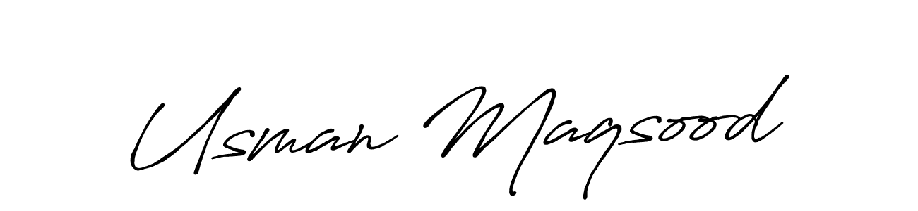 Create a beautiful signature design for name Usman Maqsood. With this signature (Antro_Vectra_Bolder) fonts, you can make a handwritten signature for free. Usman Maqsood signature style 7 images and pictures png