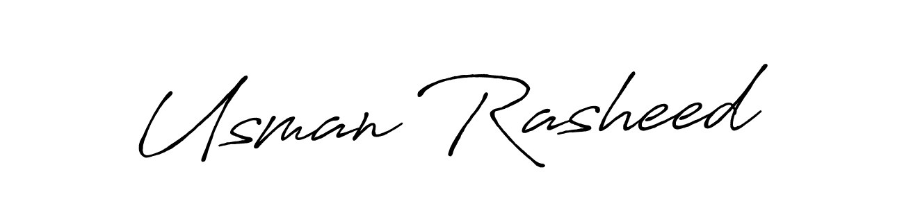 Make a beautiful signature design for name Usman Rasheed. With this signature (Antro_Vectra_Bolder) style, you can create a handwritten signature for free. Usman Rasheed signature style 7 images and pictures png