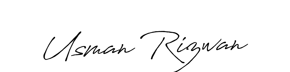 Make a beautiful signature design for name Usman Rizwan. With this signature (Antro_Vectra_Bolder) style, you can create a handwritten signature for free. Usman Rizwan signature style 7 images and pictures png