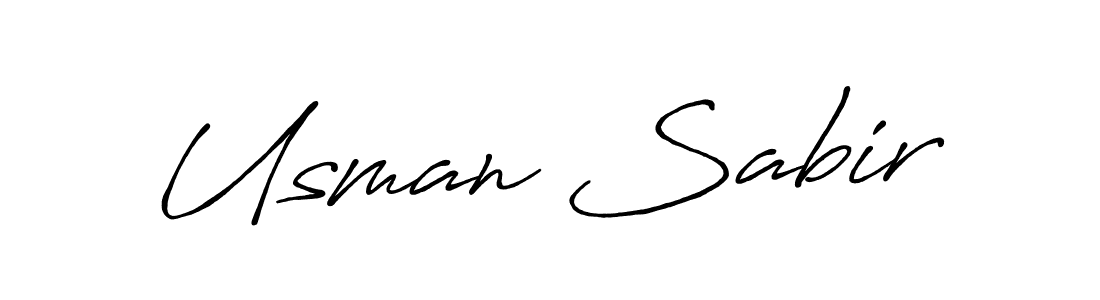 Make a beautiful signature design for name Usman Sabir. With this signature (Antro_Vectra_Bolder) style, you can create a handwritten signature for free. Usman Sabir signature style 7 images and pictures png