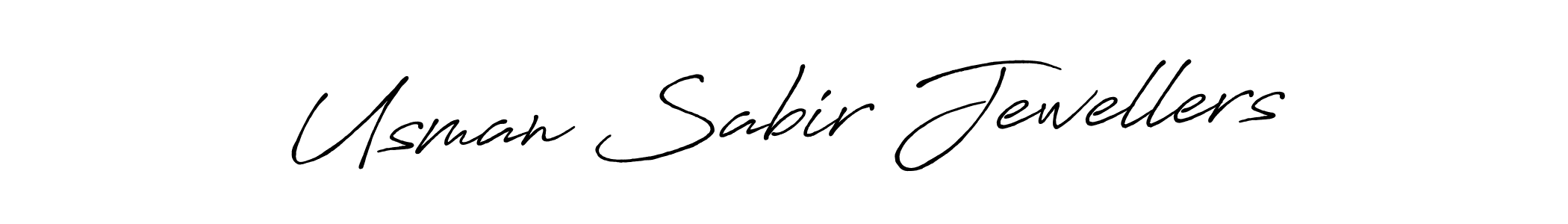 Create a beautiful signature design for name Usman Sabir Jewellers. With this signature (Antro_Vectra_Bolder) fonts, you can make a handwritten signature for free. Usman Sabir Jewellers signature style 7 images and pictures png