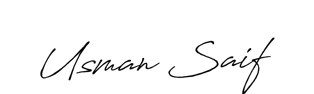 Create a beautiful signature design for name Usman Saif. With this signature (Antro_Vectra_Bolder) fonts, you can make a handwritten signature for free. Usman Saif signature style 7 images and pictures png