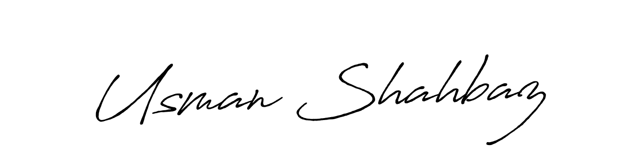 Create a beautiful signature design for name Usman Shahbaz. With this signature (Antro_Vectra_Bolder) fonts, you can make a handwritten signature for free. Usman Shahbaz signature style 7 images and pictures png