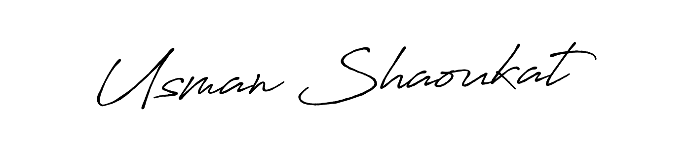 How to make Usman Shaoukat name signature. Use Antro_Vectra_Bolder style for creating short signs online. This is the latest handwritten sign. Usman Shaoukat signature style 7 images and pictures png