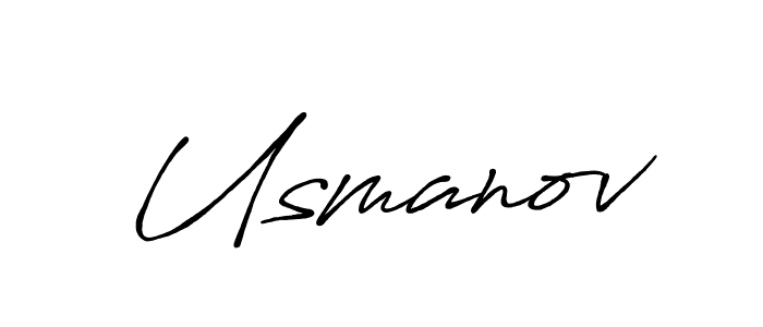 How to make Usmanov name signature. Use Antro_Vectra_Bolder style for creating short signs online. This is the latest handwritten sign. Usmanov signature style 7 images and pictures png