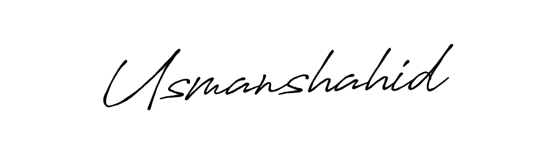 How to make Usmanshahid name signature. Use Antro_Vectra_Bolder style for creating short signs online. This is the latest handwritten sign. Usmanshahid signature style 7 images and pictures png