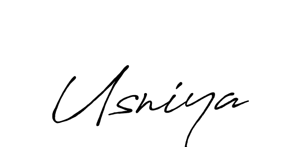 Use a signature maker to create a handwritten signature online. With this signature software, you can design (Antro_Vectra_Bolder) your own signature for name Usniya. Usniya signature style 7 images and pictures png