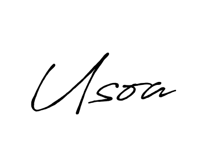Use a signature maker to create a handwritten signature online. With this signature software, you can design (Antro_Vectra_Bolder) your own signature for name Usoa. Usoa signature style 7 images and pictures png