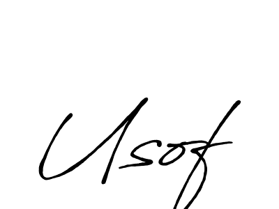 Make a beautiful signature design for name Usof. With this signature (Antro_Vectra_Bolder) style, you can create a handwritten signature for free. Usof signature style 7 images and pictures png