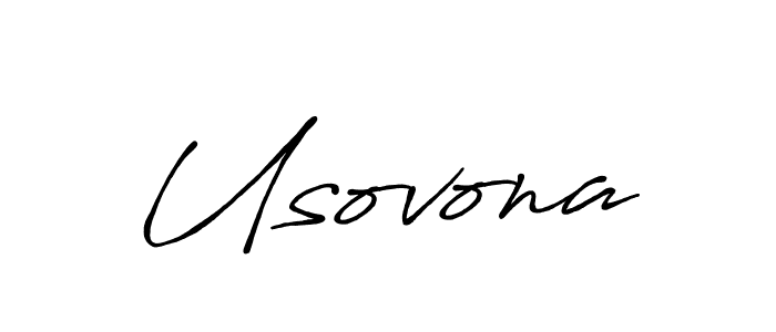 How to make Usovona name signature. Use Antro_Vectra_Bolder style for creating short signs online. This is the latest handwritten sign. Usovona signature style 7 images and pictures png