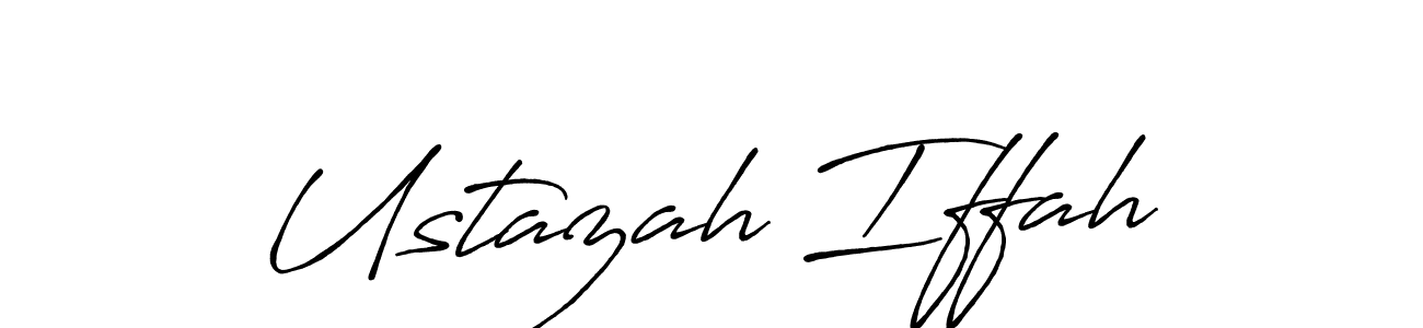 Use a signature maker to create a handwritten signature online. With this signature software, you can design (Antro_Vectra_Bolder) your own signature for name Ustazah Iffah. Ustazah Iffah signature style 7 images and pictures png