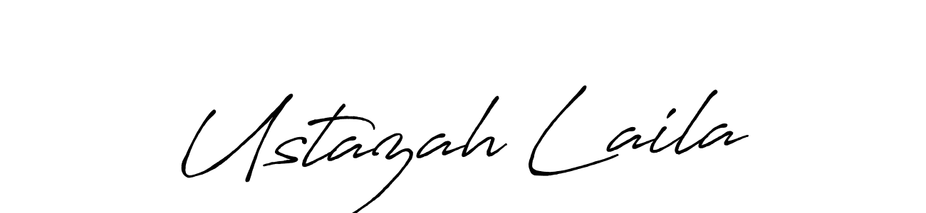 The best way (Antro_Vectra_Bolder) to make a short signature is to pick only two or three words in your name. The name Ustazah Laila include a total of six letters. For converting this name. Ustazah Laila signature style 7 images and pictures png