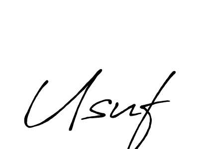 Design your own signature with our free online signature maker. With this signature software, you can create a handwritten (Antro_Vectra_Bolder) signature for name Usuf. Usuf signature style 7 images and pictures png