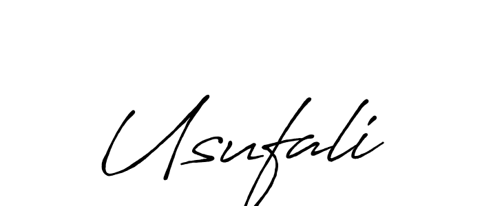 Create a beautiful signature design for name Usufali. With this signature (Antro_Vectra_Bolder) fonts, you can make a handwritten signature for free. Usufali signature style 7 images and pictures png