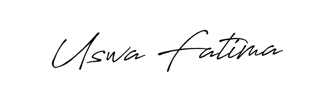 Create a beautiful signature design for name Uswa Fatima. With this signature (Antro_Vectra_Bolder) fonts, you can make a handwritten signature for free. Uswa Fatima signature style 7 images and pictures png