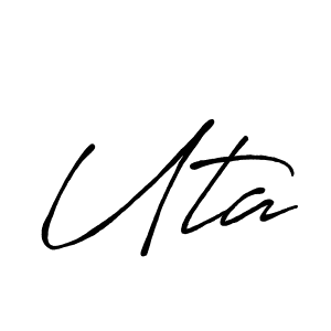 Make a beautiful signature design for name Uta. With this signature (Antro_Vectra_Bolder) style, you can create a handwritten signature for free. Uta signature style 7 images and pictures png