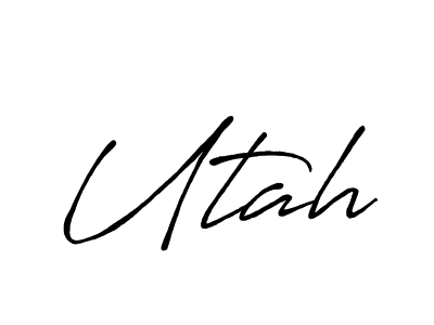 Create a beautiful signature design for name Utah. With this signature (Antro_Vectra_Bolder) fonts, you can make a handwritten signature for free. Utah signature style 7 images and pictures png