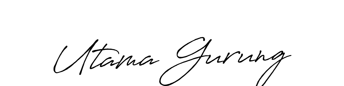 Create a beautiful signature design for name Utama Gurung. With this signature (Antro_Vectra_Bolder) fonts, you can make a handwritten signature for free. Utama Gurung signature style 7 images and pictures png