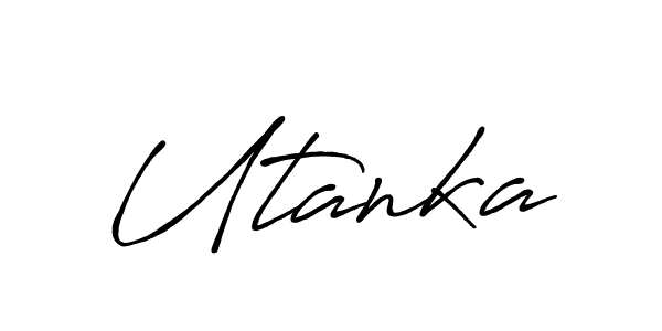 Use a signature maker to create a handwritten signature online. With this signature software, you can design (Antro_Vectra_Bolder) your own signature for name Utanka. Utanka signature style 7 images and pictures png