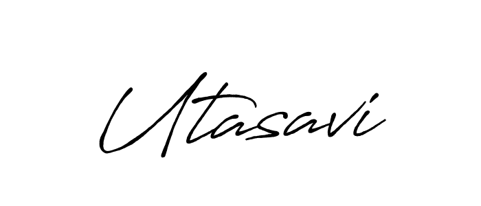 You should practise on your own different ways (Antro_Vectra_Bolder) to write your name (Utasavi) in signature. don't let someone else do it for you. Utasavi signature style 7 images and pictures png