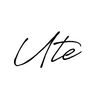 Make a beautiful signature design for name Ute. With this signature (Antro_Vectra_Bolder) style, you can create a handwritten signature for free. Ute signature style 7 images and pictures png