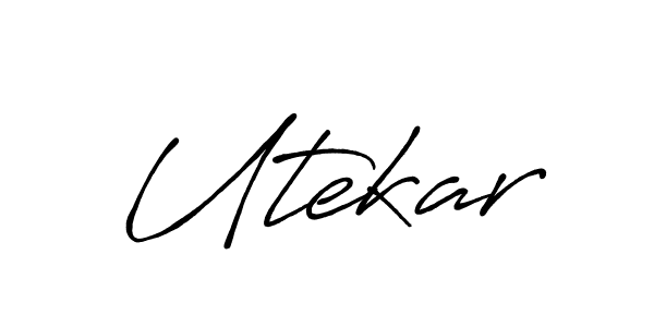 How to make Utekar name signature. Use Antro_Vectra_Bolder style for creating short signs online. This is the latest handwritten sign. Utekar signature style 7 images and pictures png
