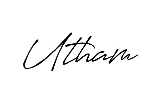 How to make Utham signature? Antro_Vectra_Bolder is a professional autograph style. Create handwritten signature for Utham name. Utham signature style 7 images and pictures png