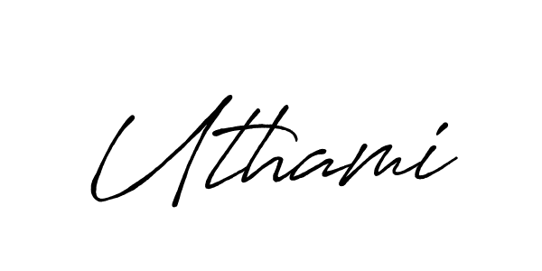 Use a signature maker to create a handwritten signature online. With this signature software, you can design (Antro_Vectra_Bolder) your own signature for name Uthami. Uthami signature style 7 images and pictures png