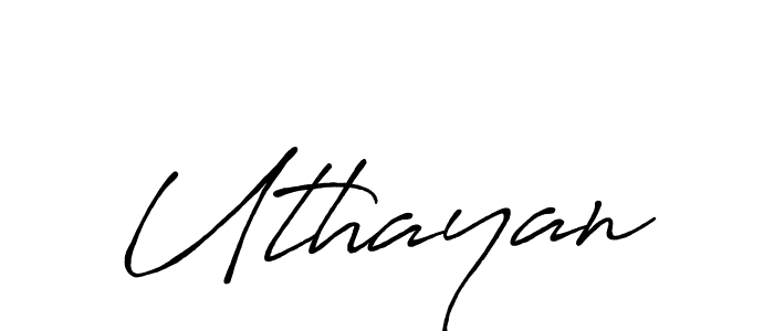 Make a beautiful signature design for name Uthayan. With this signature (Antro_Vectra_Bolder) style, you can create a handwritten signature for free. Uthayan signature style 7 images and pictures png